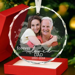 Custom Photo Memorial Ornament: Dad Loss Remembrance Gift