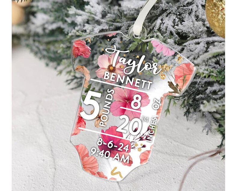Custom Baby Name Ornament 2024, Baby First Christmas, New Baby Gift