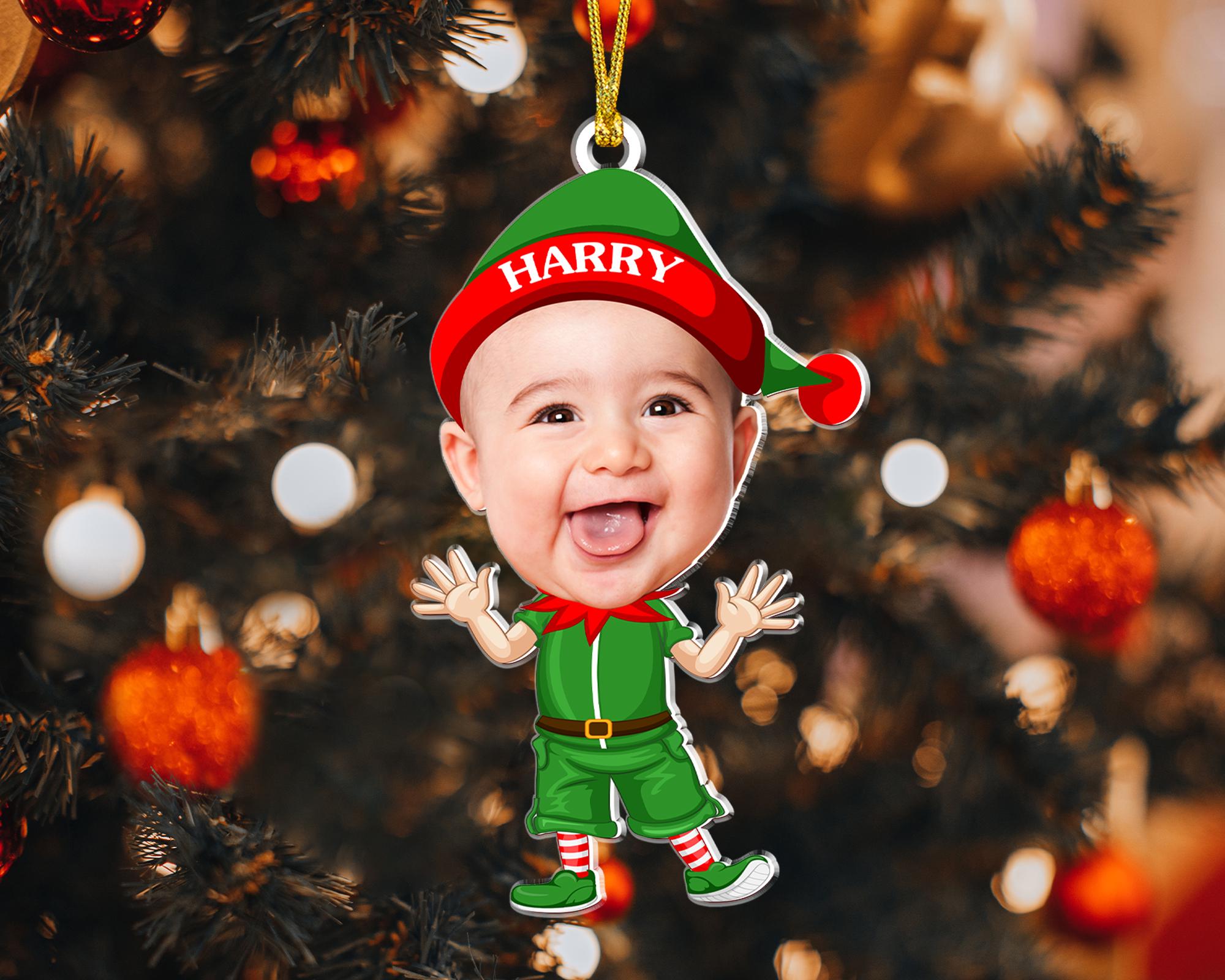 Custom Baby Photo Ornament, Babys First Christmas Ornament 2024, Custom Baby Face Ornament, New Baby Gift, Xmas Decor, Grandchild Ornament