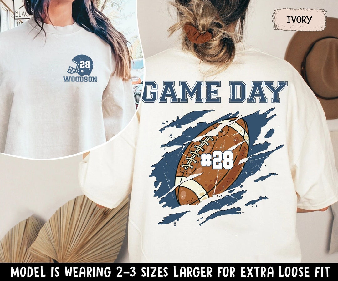 Custom Football Number Shirt Game Day Comfort Colors Shirt - Etsy