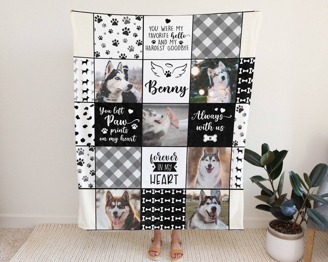 Pet Photo Blanket, Custom Photo Blanket Collage, Dog Photo Blanket, Dog ...