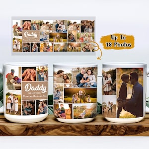 Personalized Photo Mug for Dad, Fathers Day Photo Collage Mug, Daddy Grandpa Picture Collage Cup,  First Time Dad, Gift from Daughter Son