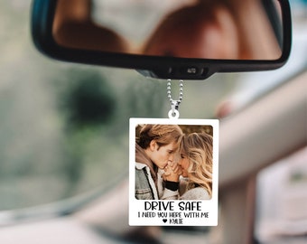 Car Photo Hanging Ornament Personalized Photo Car Hanging Accessories, Custom Car Rearview Personalised Car Hanger For Couples