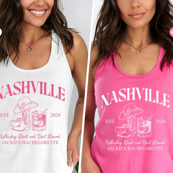 Nashville Bachelorette Party Shirts, Winery Bridal Party Shirt, Western Bach Tank Top, Girls Trip Shirt, Nashville Cowgirl Bride Team Tshirt