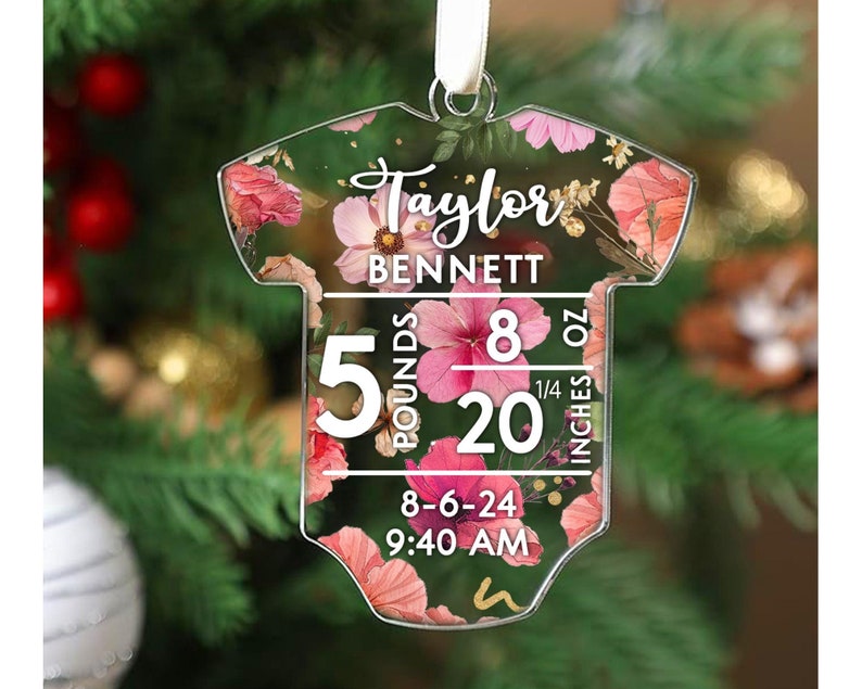 Custom Baby Name Ornament 2024, Baby First Christmas, New Baby Gift