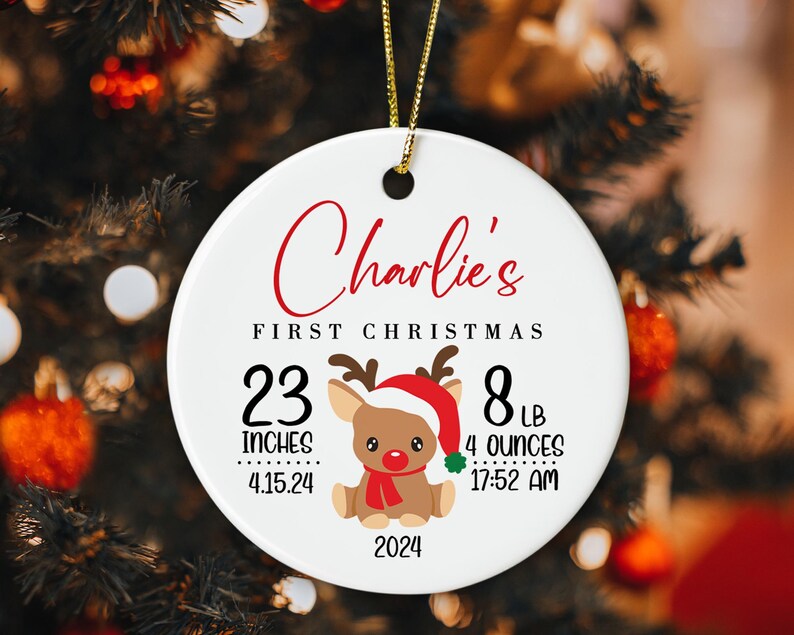 Baby's First Christmas Ornament, Personalized 1st Christmas Ornament