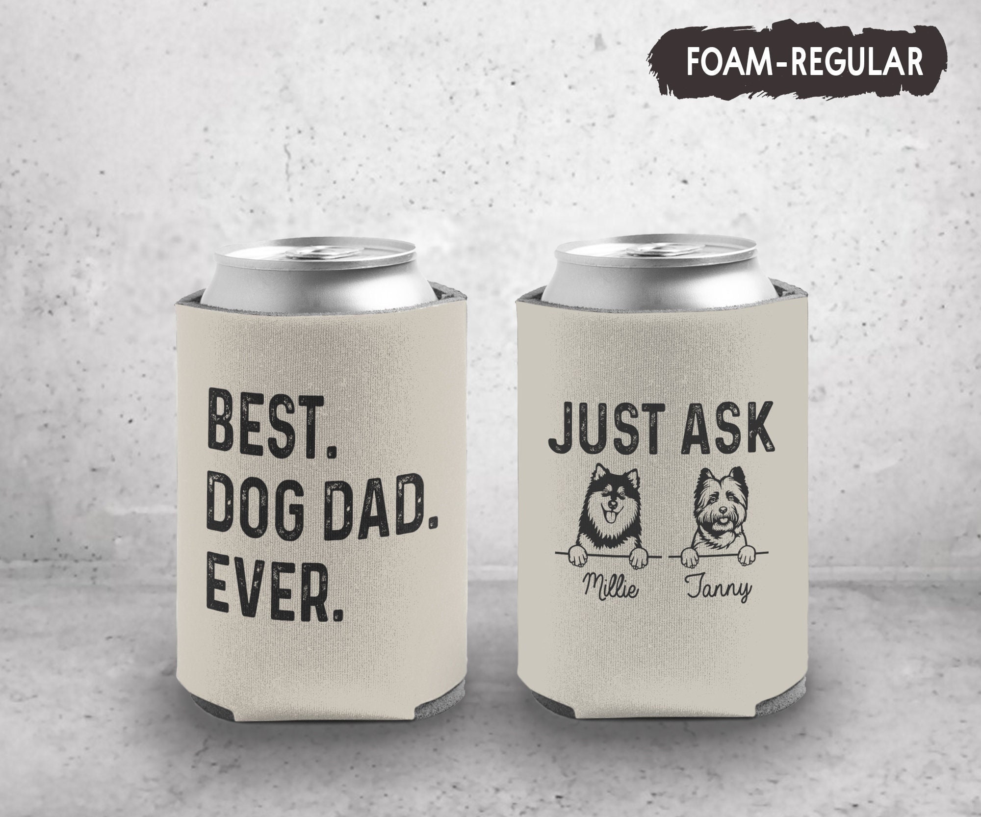 Hold My Drink I Gotta Pet The Dogs - Personalized Can Cooler - Birthday,  Funny, Father's Day Gift For Husband, Dad, Father, Papa, Dog Dad, Dog Owner
