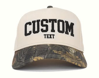 Custom Embroidered Camo Snapback Hat: Personalized Text