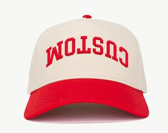 Custom Upside Down Embroidered snapback Hat Custom Five Panel Embroidered Hat Upside Down Text Custom Hat Make Your Own Custom Dallas Hat