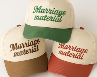 Marriage Material Trucker Hat, Two-Tone Snapback