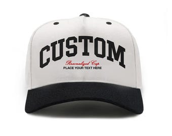 Custom Embroidered Two Tone Snapback Hat: Varsity Font