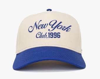 Vintage Style New York Snapback: Two-Tone Embroidered Cap