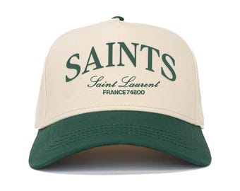 Vintage Style Saint Laurent Snapback: Two-tone Cream & Black  display picture 1
