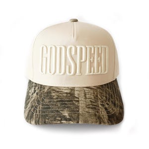 Godspeed 3D Puff Embroidered Camo Hat, Vintage Trucker Cap