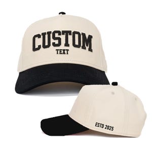 Custom Embroidered Snapback Hat: Personalized Retro Arched Block Cap