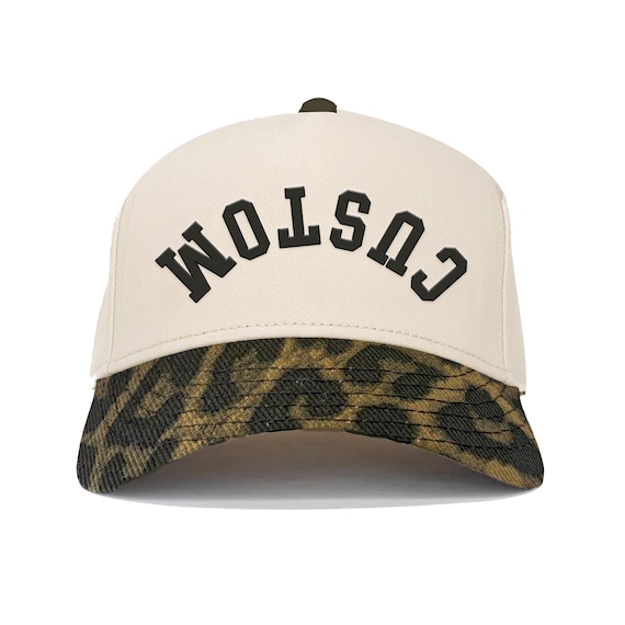 Embroidered Leopard Print Snapback Cap, Custom Two-tone 