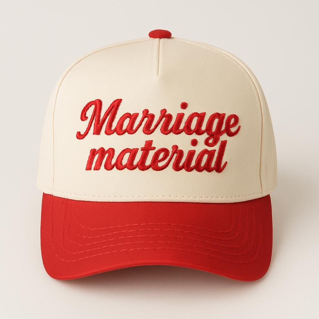 Marriage Material Trucker Hat, Two-tone Snapback - Etsy