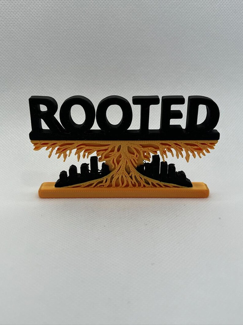 Rooted Sign Rooted Desk Sign | “rooted” Word Art With Roots | Inspirational Decor ...