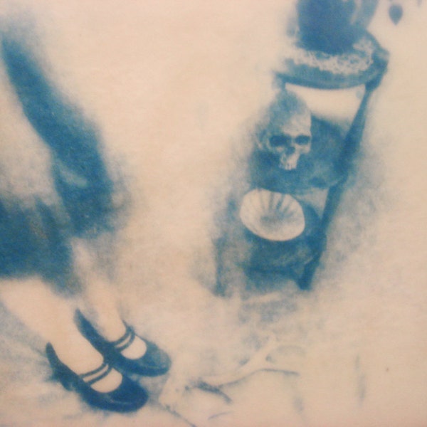 My Antler - ORIGINAL encaustic cyanotype photograph