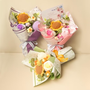 Crocheted flowers for graduates, Friend Birthday Gifts, Grandmother&#39;s Day, Bouquet Of Tulips, Graduation, Crochet Flower In Pot