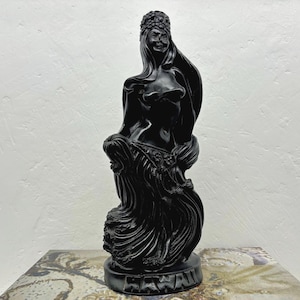 Vintage COCO JOE&#39;S Black Lava Hula Girl 1981 Hawaii