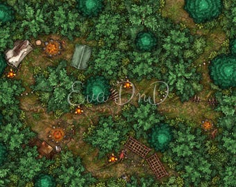 DnD Goblin Gnoll Small Forest Camp Battle Map