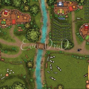 Carte de bataille du village de la ferme Halfling du D&D