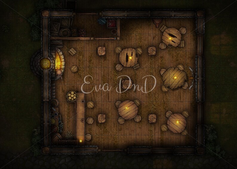 Dnd Dark Tavern Battle Map - Etsy