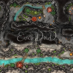 Carte de bataille des grottes des gorges du D&D