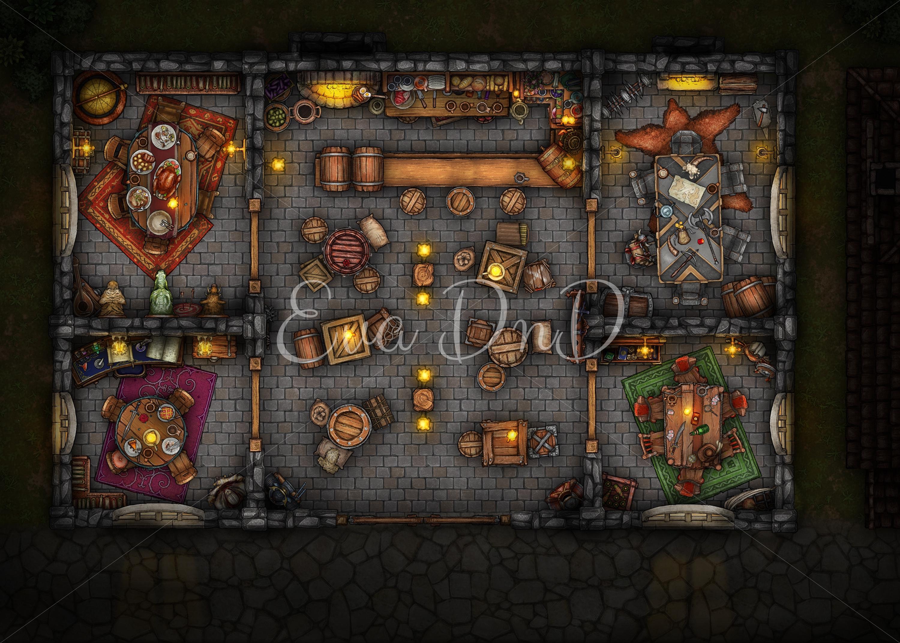 Dnd Adventurers Tavern Battle Map - Etsy