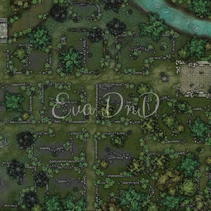 DnD Dark Ancient Ruins Battle Map