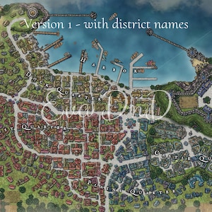 D&D Karte Küste Hafen Stadtplan