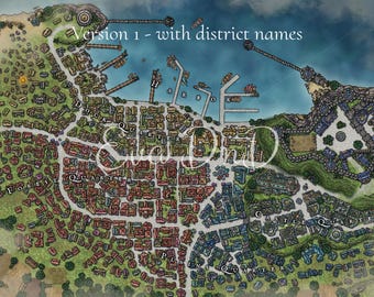 DnD Coast Harbor Sea Port City Map
