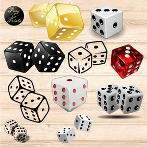 Dice Game Play Clipart, Sticker Template, Digital Print, Printable, Instant Download, Transparent Image, Artworks, png, jpg, psd