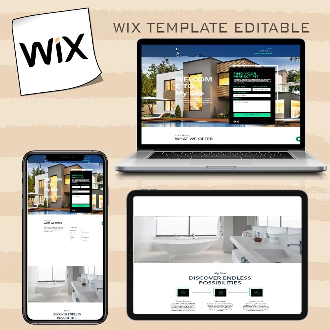 Wix Website Template for Real Estate Landing Page Wix Website Design