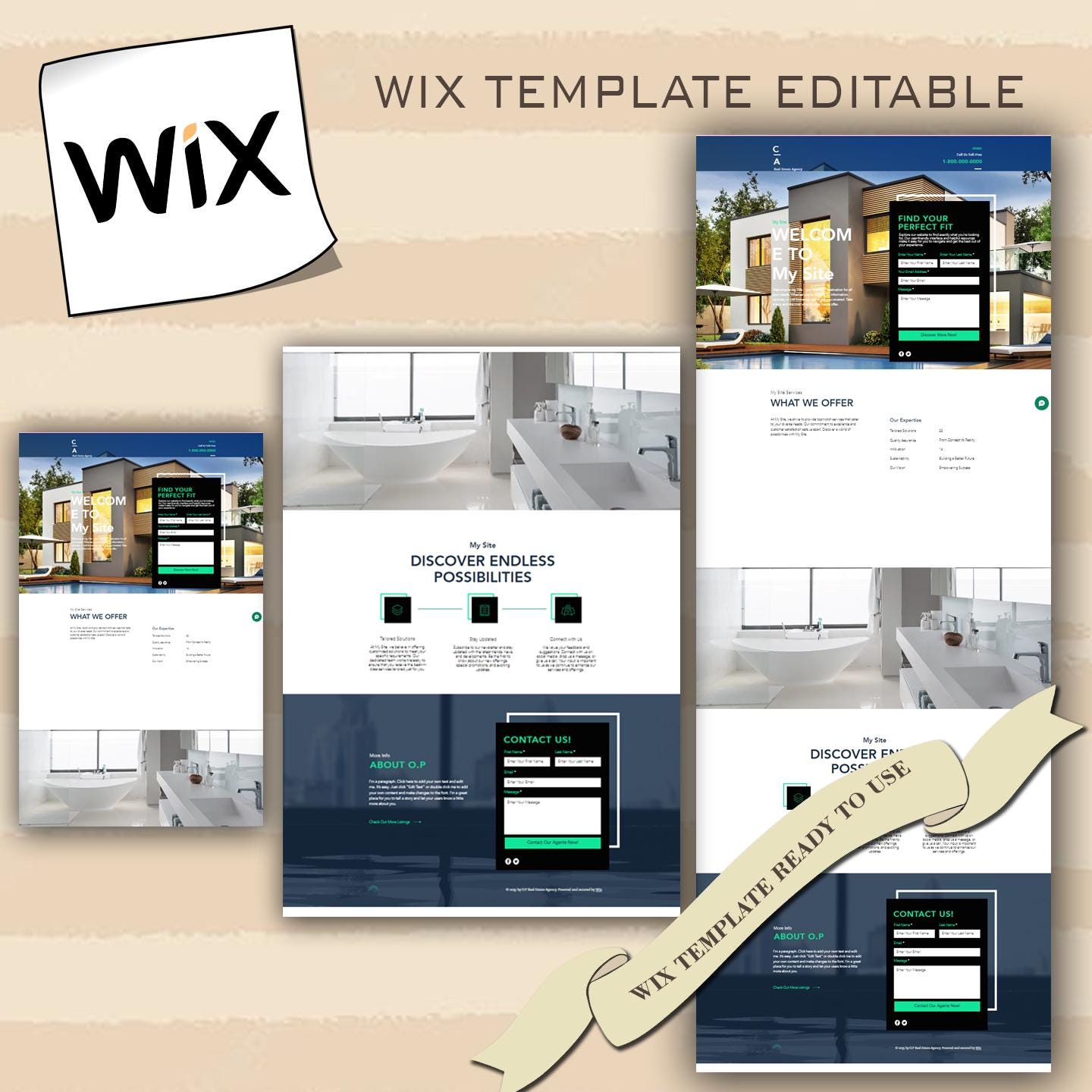Wix Website Template for Real Estate Landing Page - Wix Website Design ...