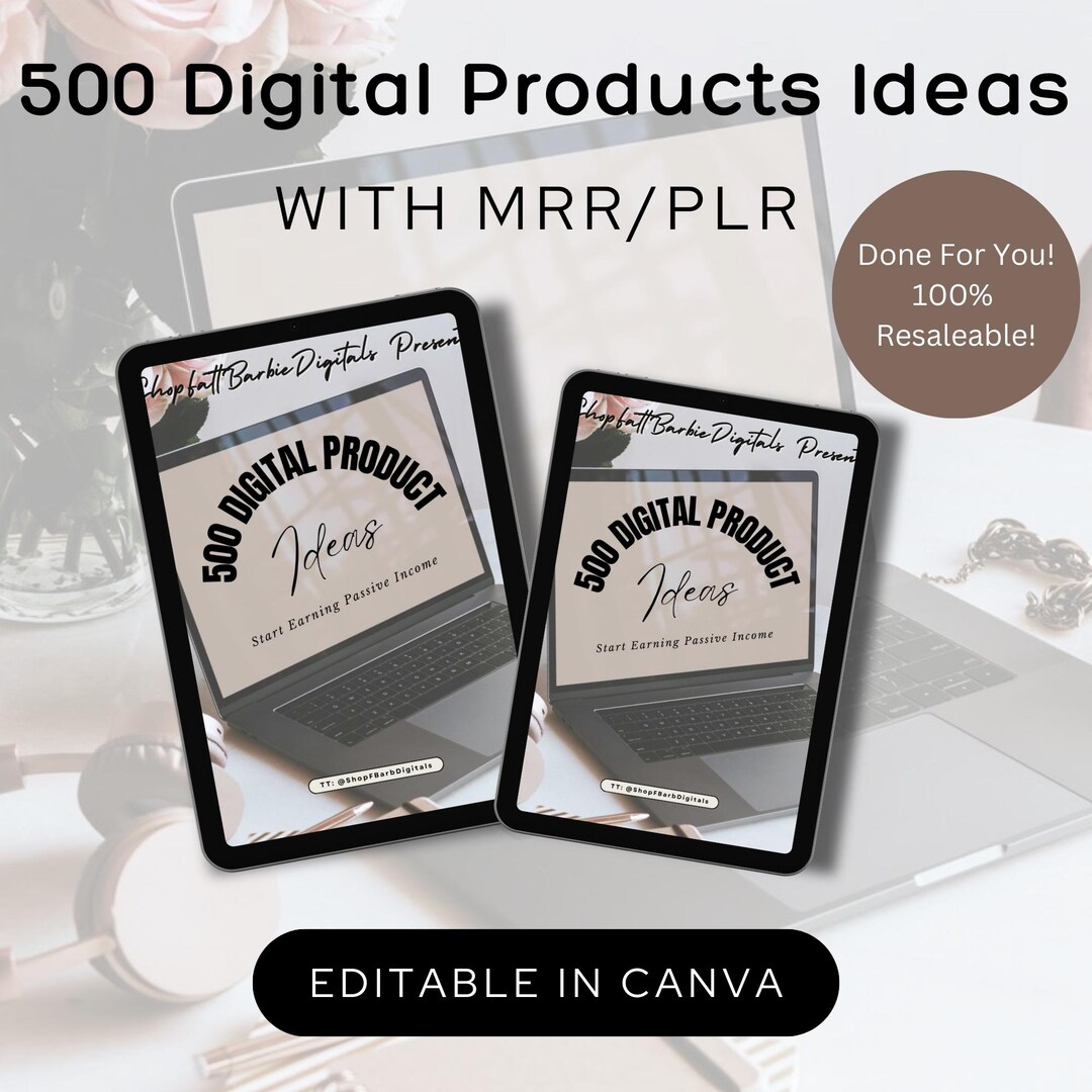 500 Digital Product Ideas | MRR PLR Bundle (digital Download) - Etsy