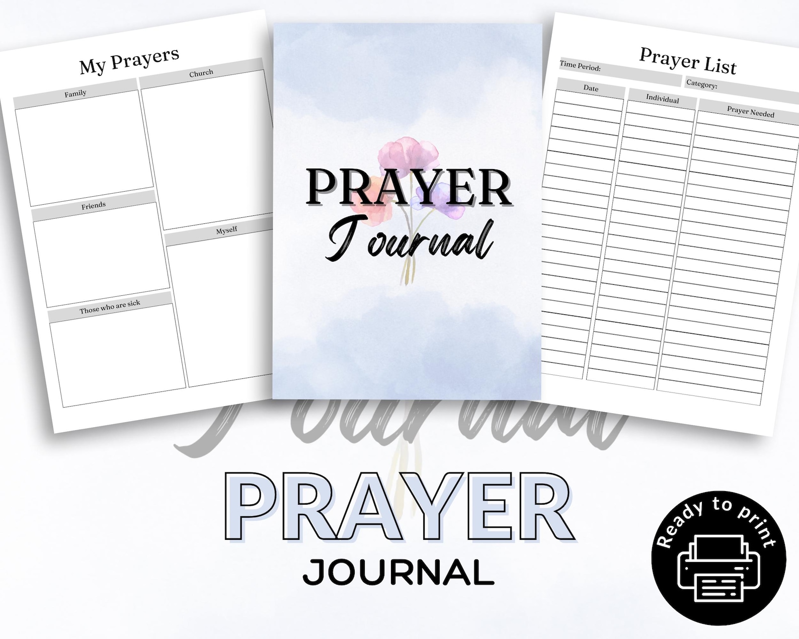 Printable & Digital Prayer Journal | Faith Planner | Prayer Journal ...