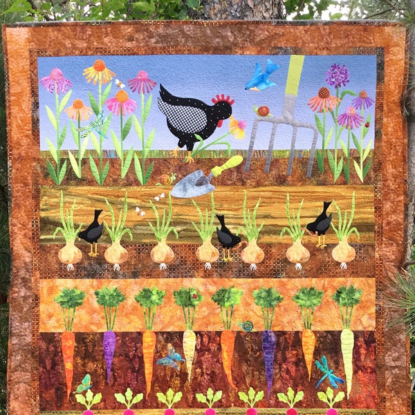 Colleen's Garden - pdf quilt pattern - applique - garden quilt