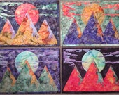 Moonshine - Placemats - PDF quilt pattern - moon - Alaska - applique