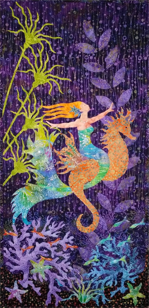 Sea Fairy PDF Quilt Pattern Applique Mermaid Sea Horse Etsy Australia