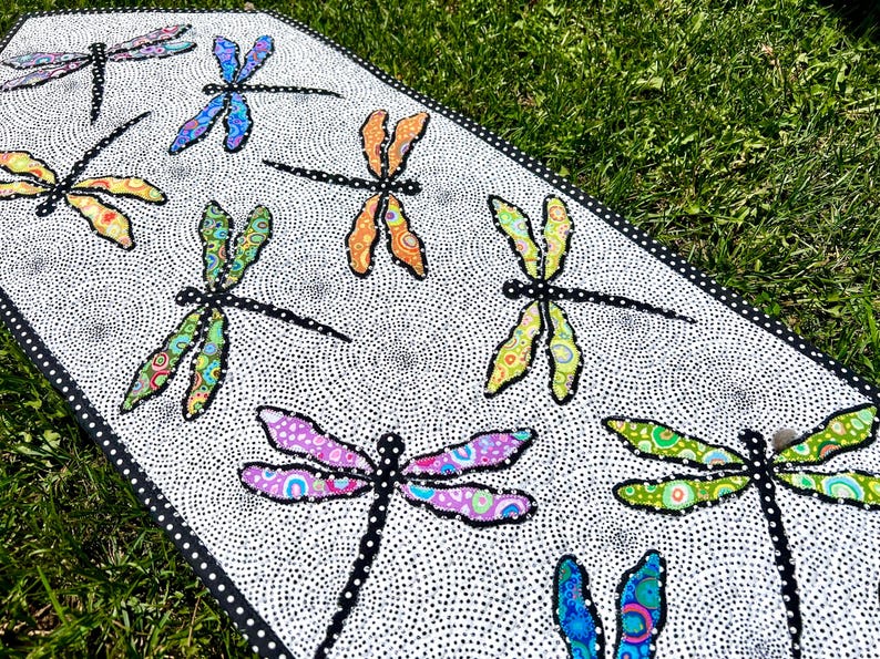 Dragonflies Table Runner - PDF Pattern - Table Runner Pattern ...