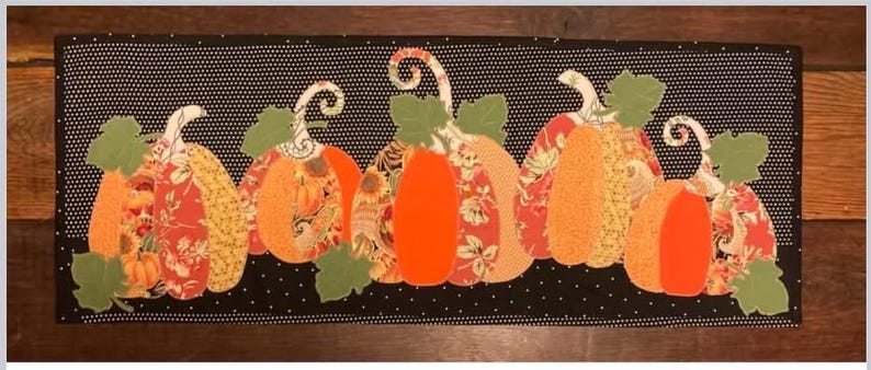 Pumpkin Patch Table Runner - Pdf Download - Pumpkin Applique - Etsy