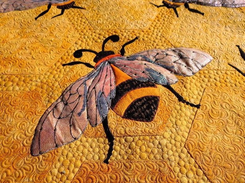 The Quilting Bee bee hive PDF quilt pattern wall hanging honey bee image 4