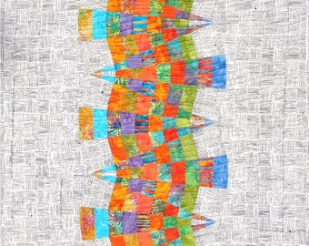 Out of the Box PDF Quilt Pattern - modern quilt - appliqué - strip piecing - JoAnn Hoffman