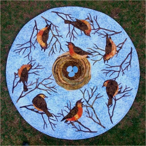 The Gathering quilt pattern- PDF Quilt Pattern - bird applique - JoAnn Hoffman