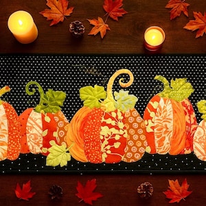 Camino de mesa Pumpkin Patch - descarga en PDF - aplique de calabaza