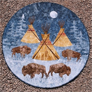 Tatanka Quilt- PDF quilt pattern - buffalo quilt- applique pattern- buffalo quilt pattern- JoAnn Hoffman