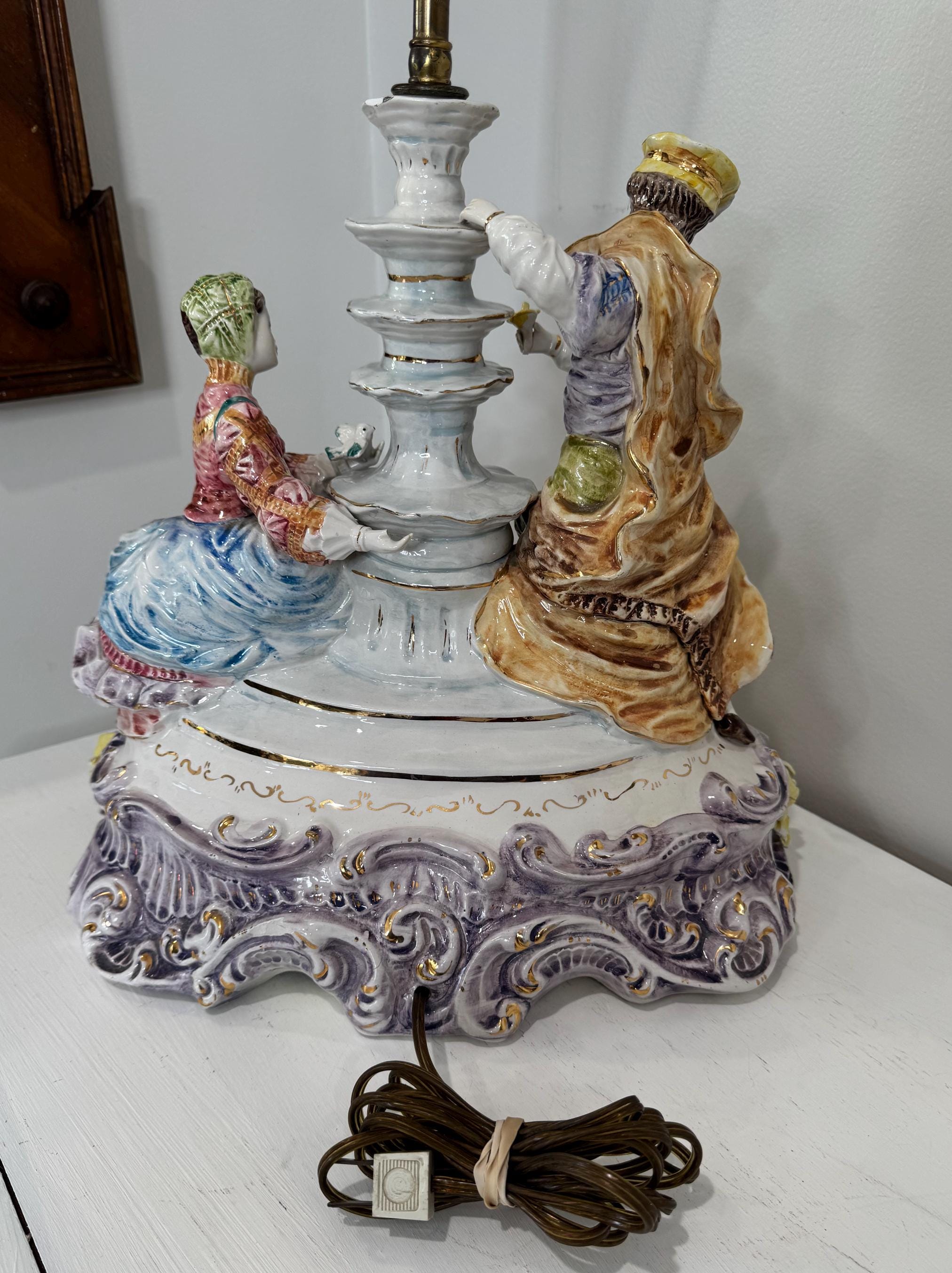 Rare Large Italian Capodimonte "bird Bath" Lamp by Azzolin Brothers - Etsy