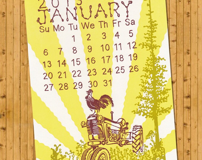 Letterpress Wall Calendar Now on Sale 50 OFF Etsy